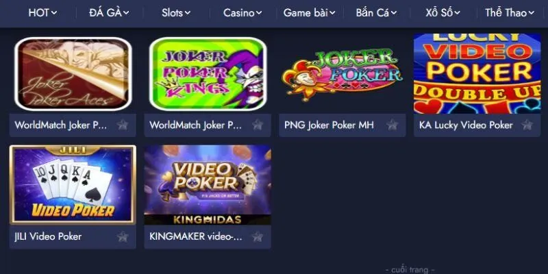 Các biến thể poker đặc biệt