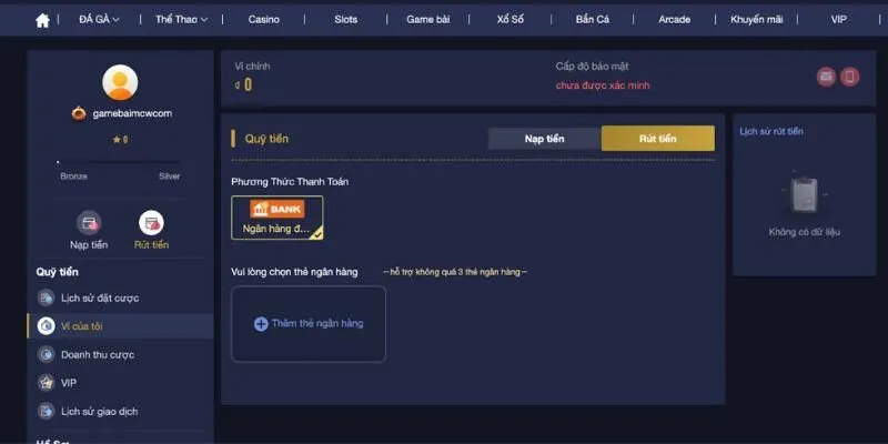  Điều kiện để rút tiền