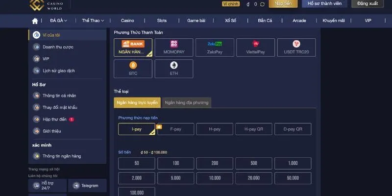 Giới thiệu tổng quan về nạp tiền